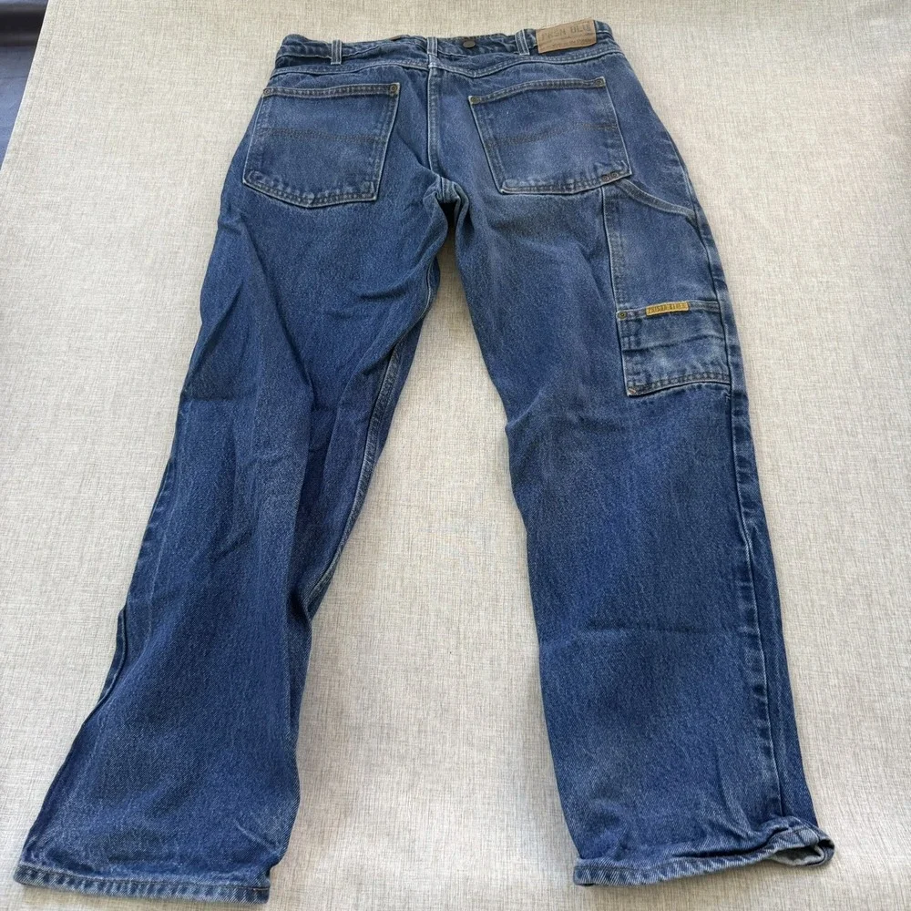 Vintage Prison Blues Denim Jeans Mens 36x31 Carpenter Workwear Made In USA